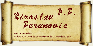 Miroslav Perunović vizit kartica